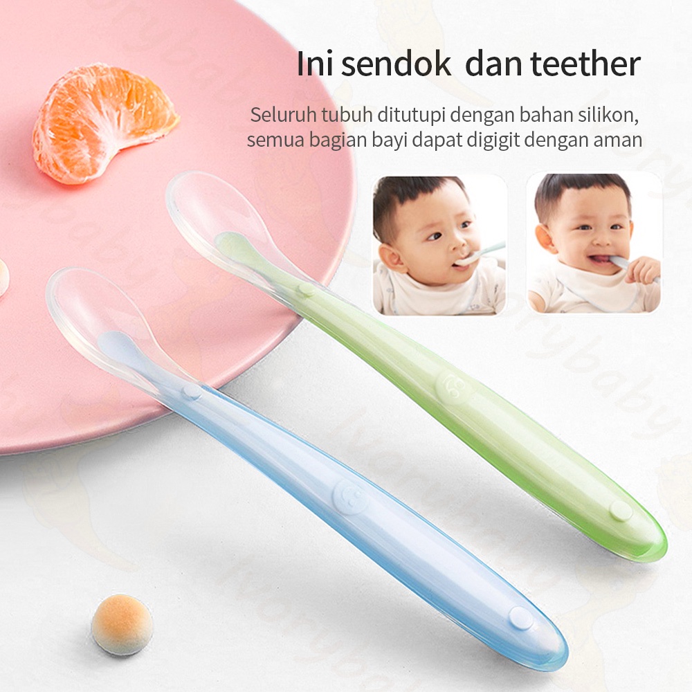 Ivorybaby Peralatan makan bayi sendok silikon BPA free sendok bayi