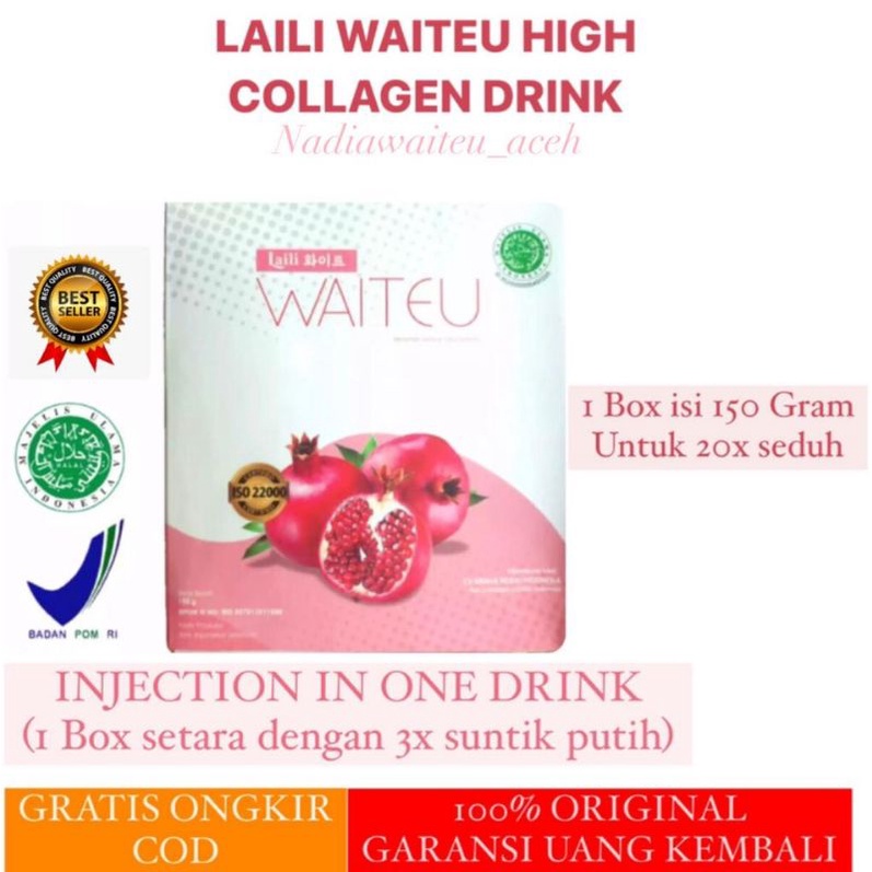 READY STOCK WAITEU HIGH COLLAGEN DRINK/BPOM HALAL MUI ORIGINAL 100% (COD) EXP 13 JUNI 2027