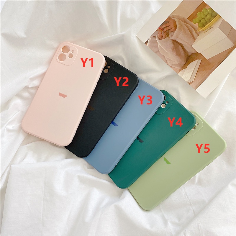 Soft TPU Silicone Cases for iPhone 12 Pro Max 13 6 6s 7 8 plus SE 2020 11 13 pro max X XR XS MAX Cute 5 Candy Colors Camera Lens Protector Case with  APP LE Logo