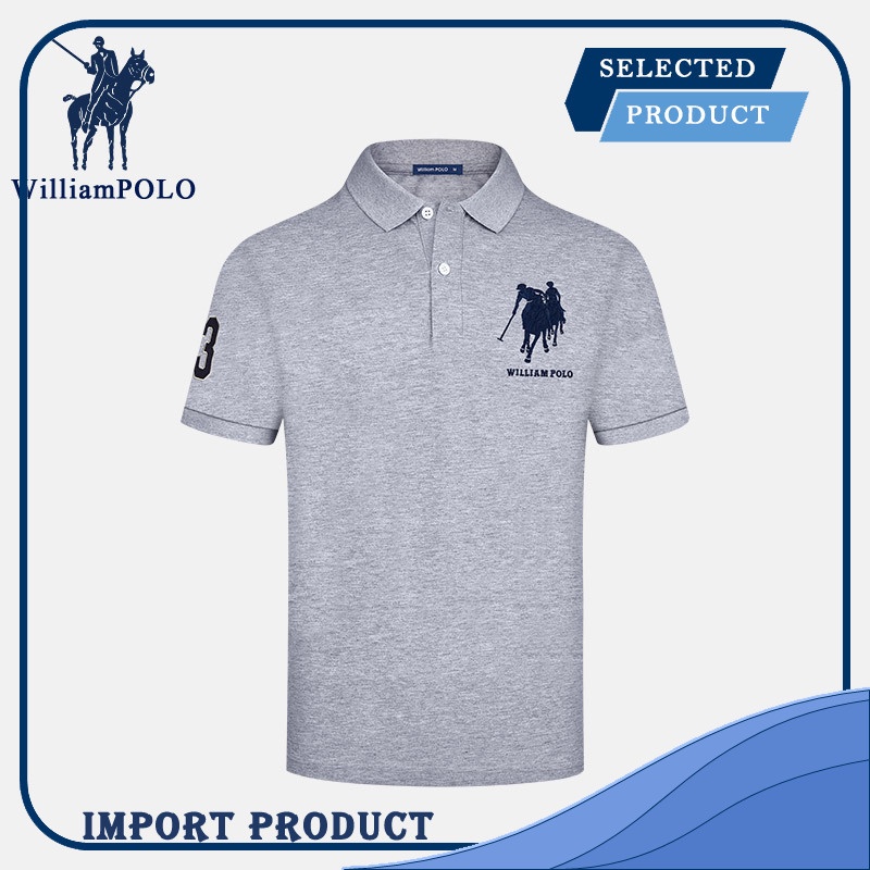 Williampolo new summer polo shirt men's shirt light business casual simple trend lapel