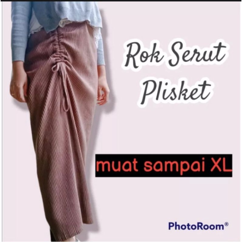 ROK SERUT TERBARU/ Rok Wanita Model Serut Samping/ Rok Serut Jumbo