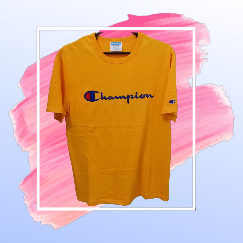 T-Shirt / Kaos Champion Script Tee Bordir Europe Market Lengan Pendek (Unisex) ORIGINAL
