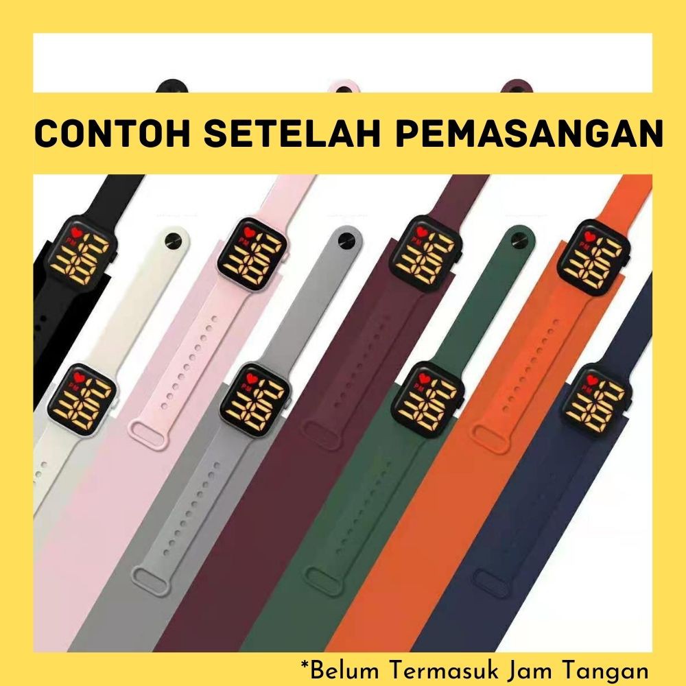 ❤1 Pasang Strap❤ Jam Tangan LED Series 6 - Rubber - Abu abu