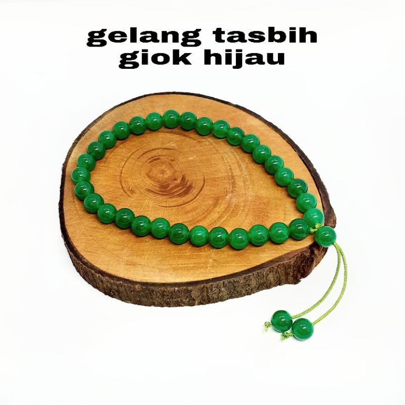 Gelang Tasbih Batu Giok Hijau 33 Bitir Original