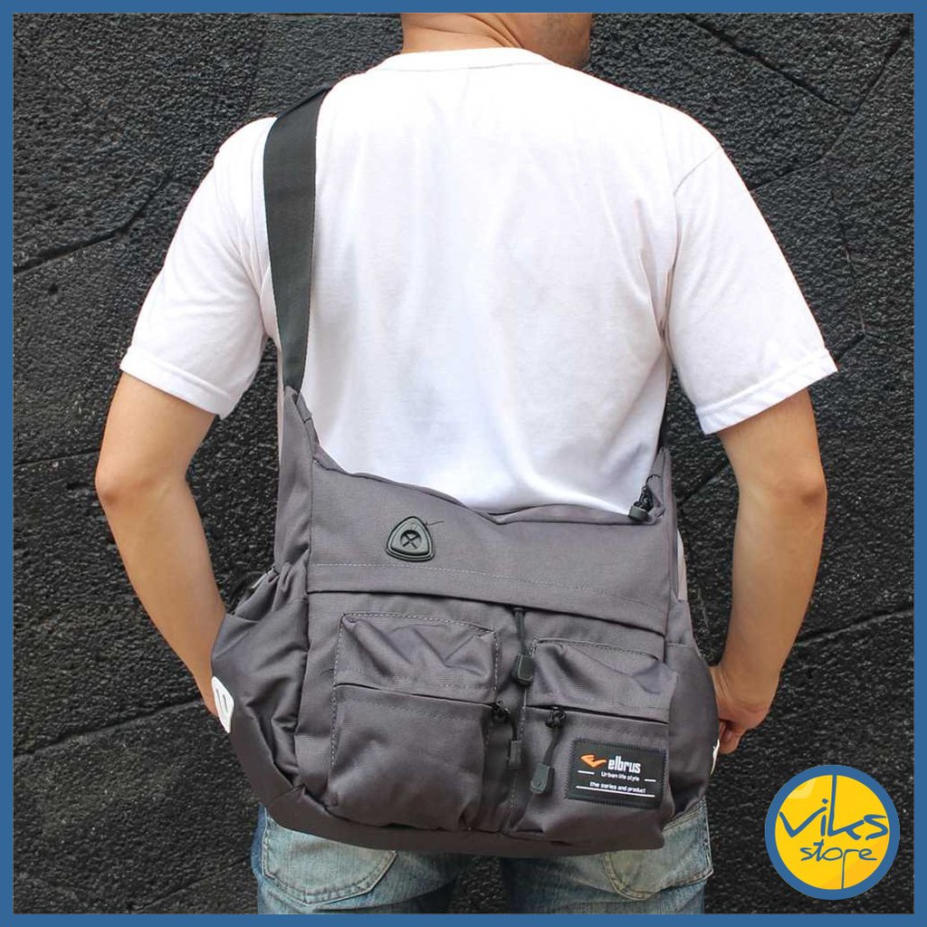 Tas Selempang Pria Cowok Elbrus Original Slingbag Tas Kerja Kuliah Sekolah Besar Simple Premium Tas Slempang Tas Dokumen Distro Original Model Terbaru