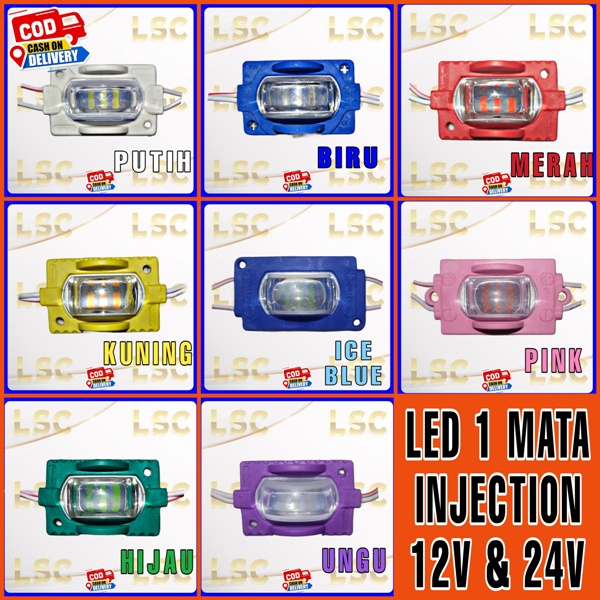 Lampu led Injection 1 mata terang terbaru lampu kolong mobil truk bis dan neon box