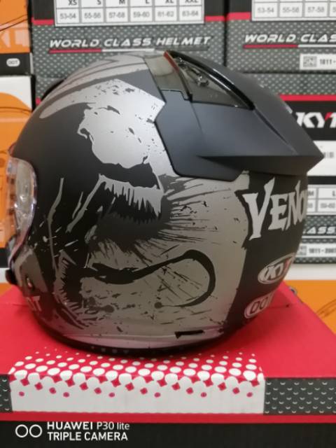 HELM KYT DJ MARU VENOM BLACK DOFF HELM KYT DJMARU HITAM DOFF VENOM MARVEL EDITION MURAH ORIGINAL SNI-4