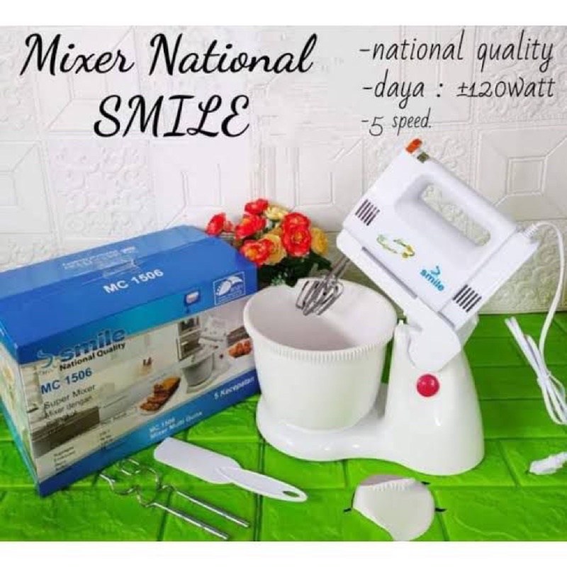 STAND MIXER NATIONAL SMILE MC 1506 / MIXER KUE PUTAR / STAND MIXER MURAH / MIXER KUE OTOMATIS