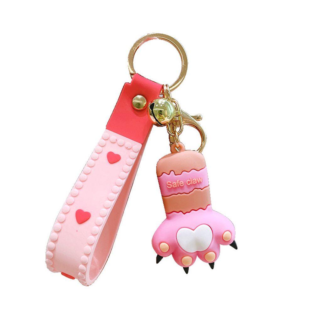 Lanfy Gantungan Kunci Kaki Kucing Kemasan Dekorasi Fashion Dengan Bell Gantungan Kunci Perhiasan Hadiah Ransel Liontin Fortune Paw