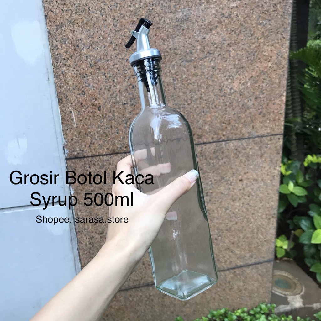  Botol  Syrup  Minyak Kaca 500 ml 1 Sirup  Oil Wadah Bumbu 