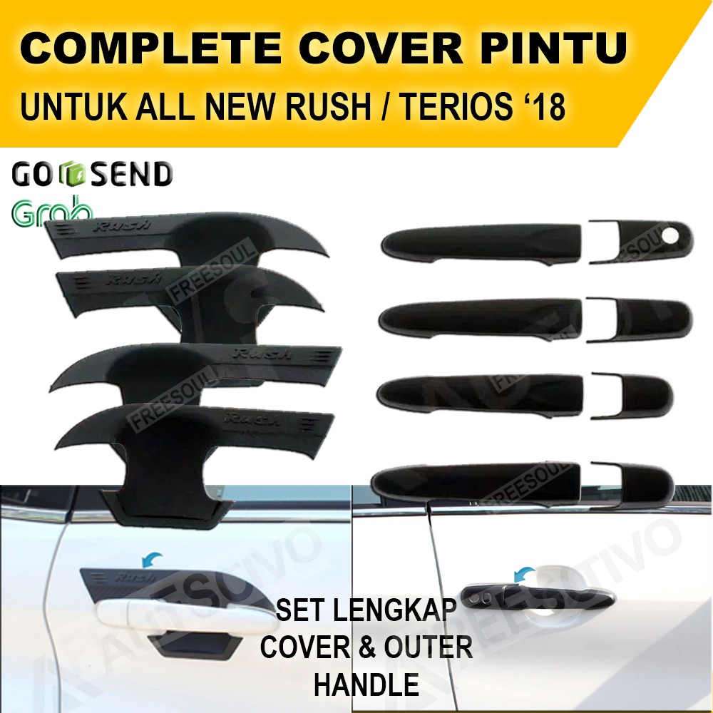 Outer Handle Pintu ALL NEW TOYOTA RUSH TERIOS 2018 Mangkok Pintu dan Handle Cover Pintu Hitam Doff