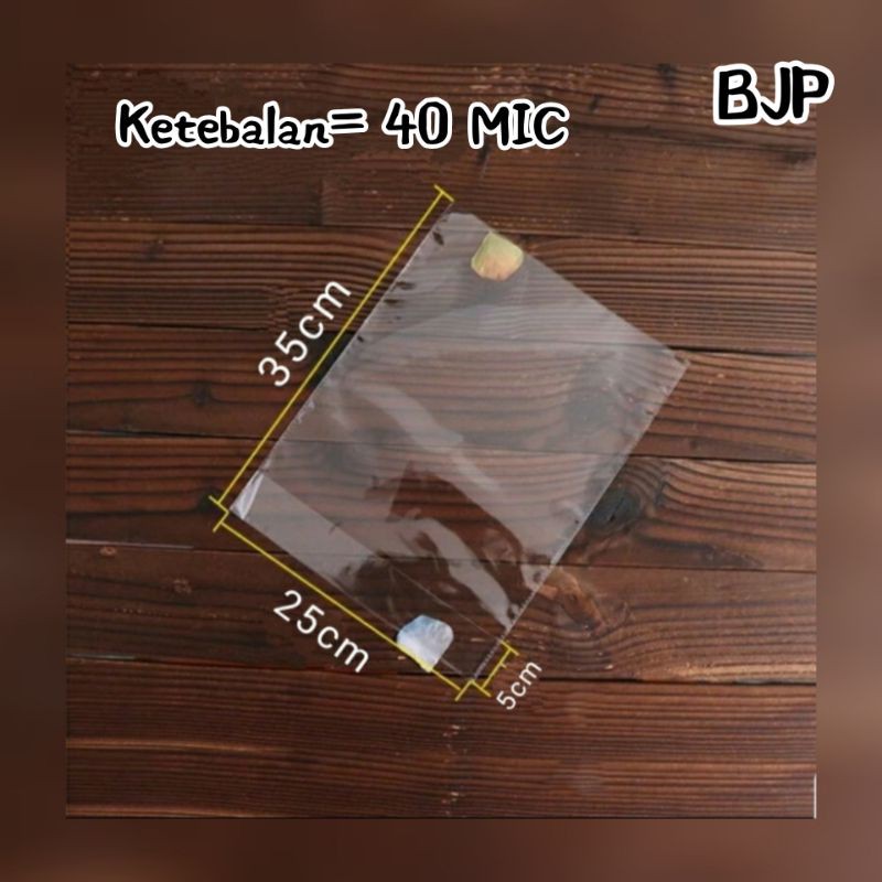 

Plastik OPP Roti Tawar,Cookies,Souvenir dll uk 25x35+5×40 Mic