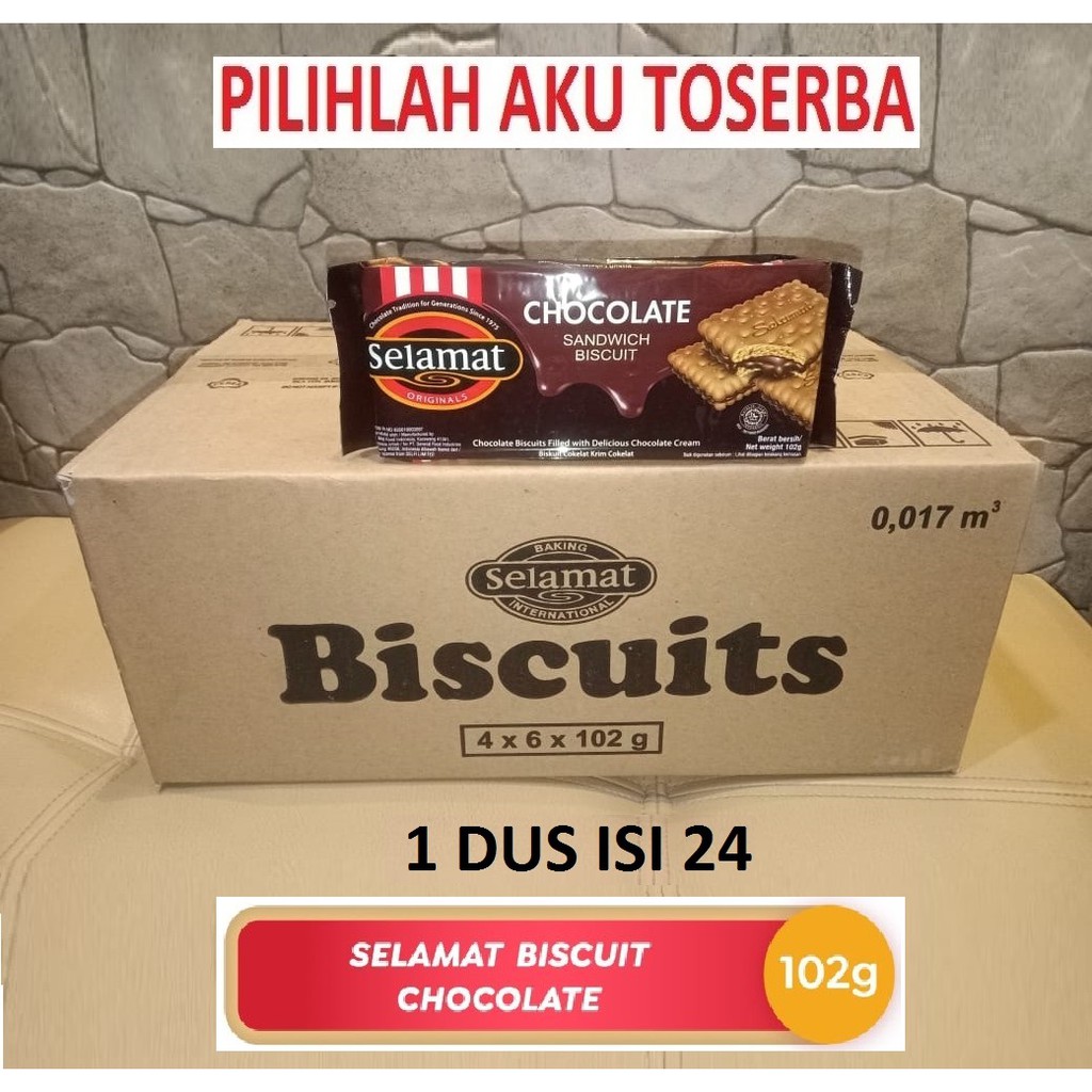 Selamat Biscuit CHOCOLATE 102 g - (HARGA 1 DUS ISI 24)