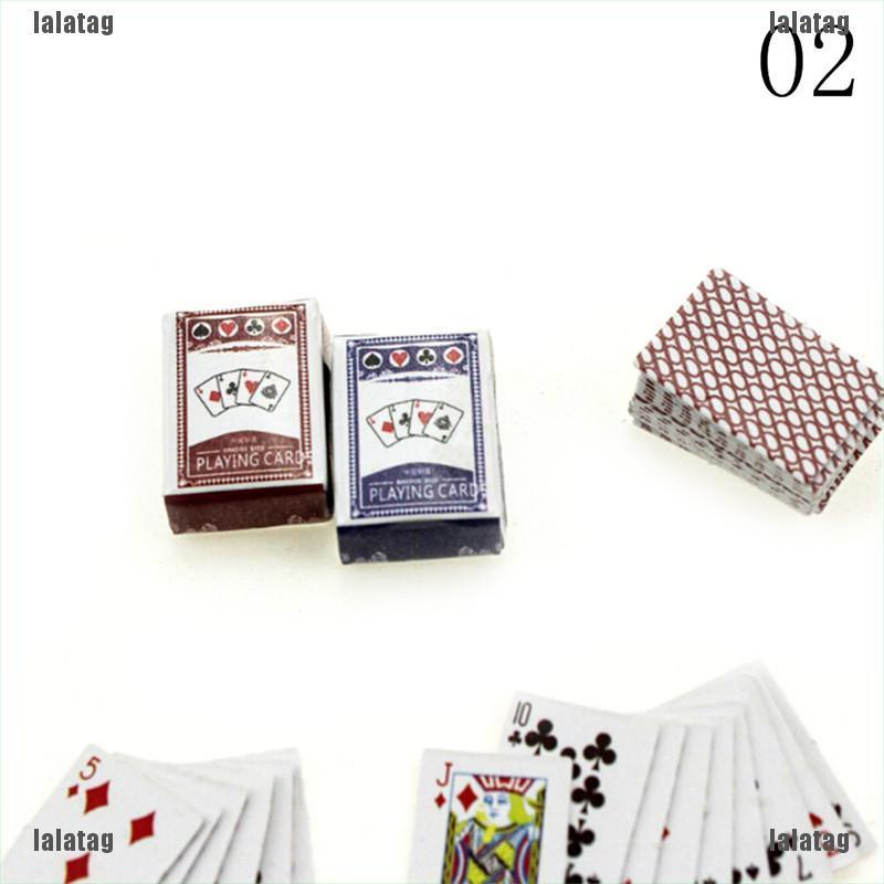 Lala 1 Set Miniatur Kartu Poker Skala 1: 6 / 12 Untuk Rumah Boneka