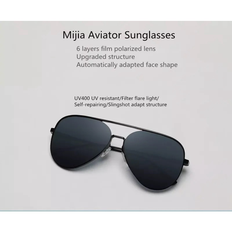 MIJIA Mi Polarized Navigator Sunglasses - TYJ02TS - Kacamata Hitam Desain Keren Seperti Pilot Pesawat