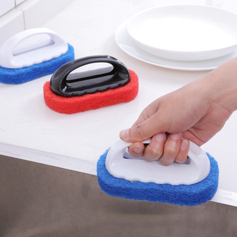 [1pc Multifunctional Kitchen Sponge Brush][Strong Decontamination Kitchen Cleaning Brush][ Cups Pot Bathroom Tiled Brush]