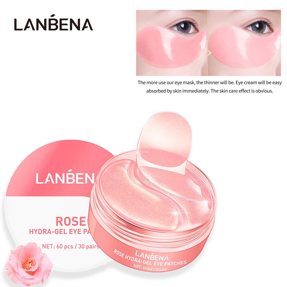LANBENA Eye Mask Rose Hydra Gel Eye Patches Lady Collagen Moisturizing Eye