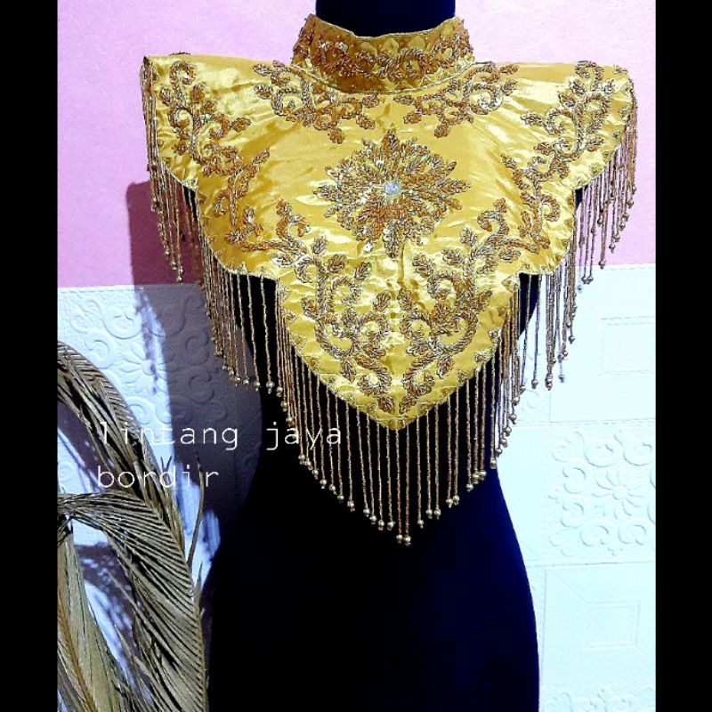 renda bordir coker dada pundak full payet bambu