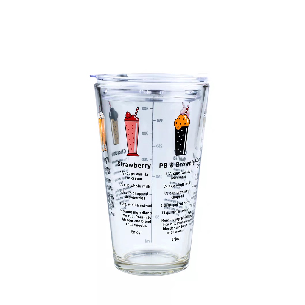 Gelas kaca * tumbler * Gelas ukur * Gelas Gambar lucu * 450ml-YS-19-5