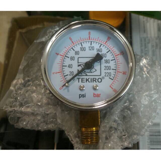 Pressure Gauge 16 Bar Tekiro Alat Ukur Tekanan Angin Kompresor