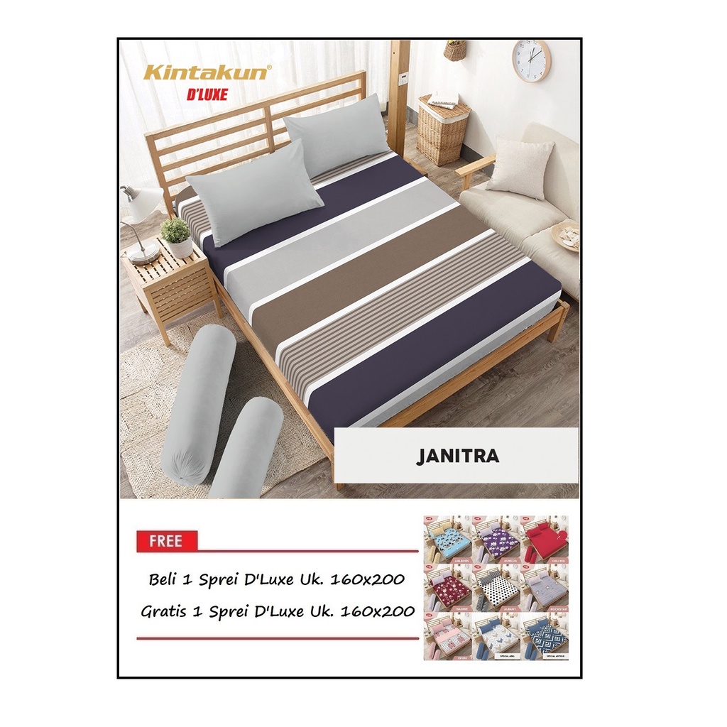 PROMO Kintakun Sprei D'Luxe Uk. 160x200 Beli 1 Gratis 1 - Random