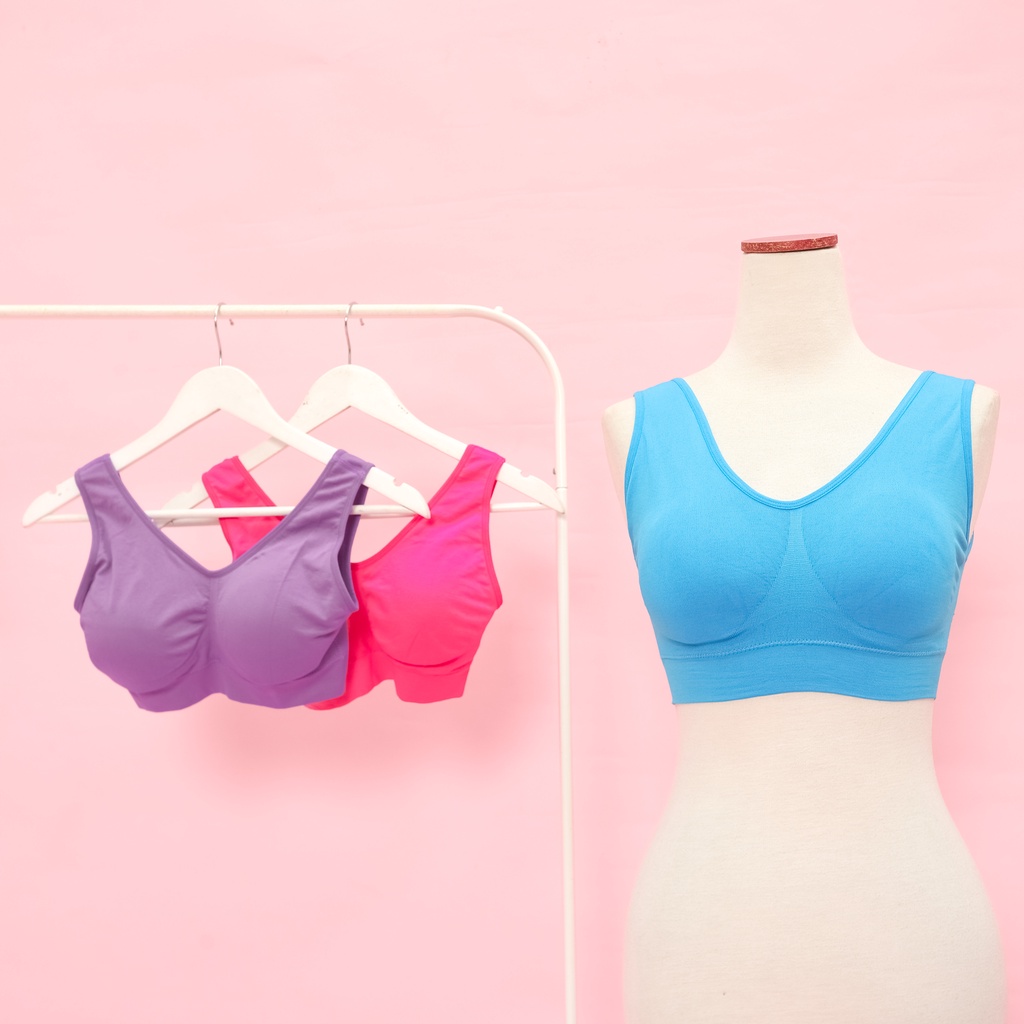 PROMO TERBARU GENIE BRA WANITA TANPA KAWAT (ISI 3 PCS) BH SPORT, PUSH UP, BUSA, TANPA TALI, JUMBO,