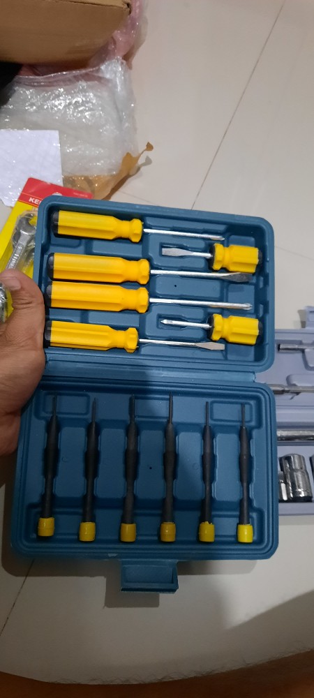 Kenmaster Tm615  Toolkit Obeng Jam Arloji Plus Minus Set Koper Lengkap
