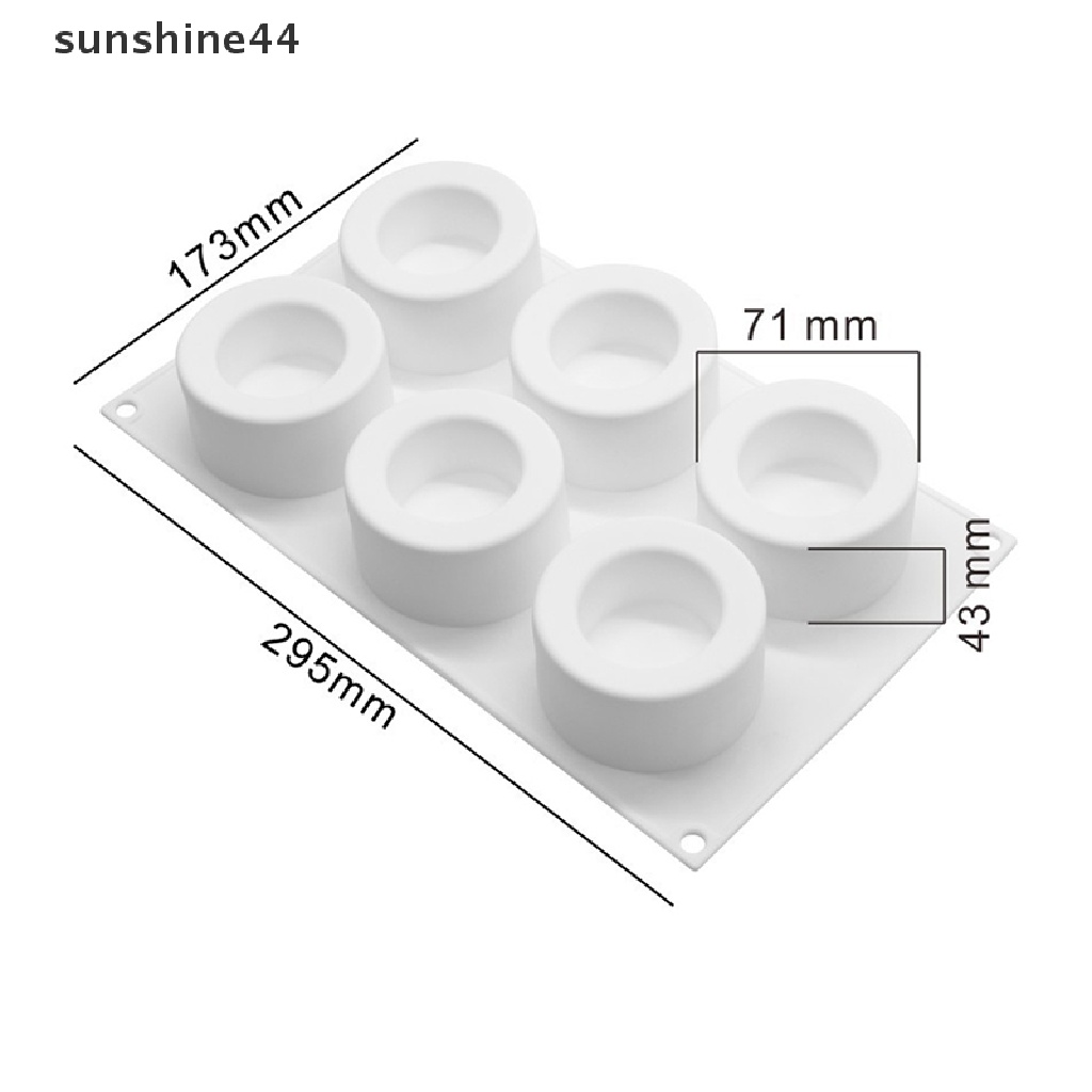 Sunshine Cetakan Puding / Kue / Mousse / Dessert 6 Sekat Bahan Silikon