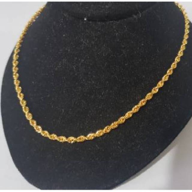 Kalung emas asli kadar 875 model tali korea rope chain berat 3 gram