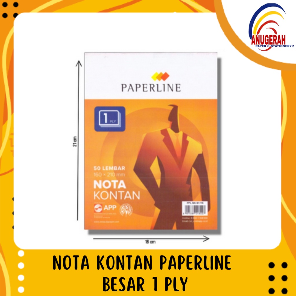 

PAPERLINE NOTA KONTAN BESAR 1 PLY (PCS)