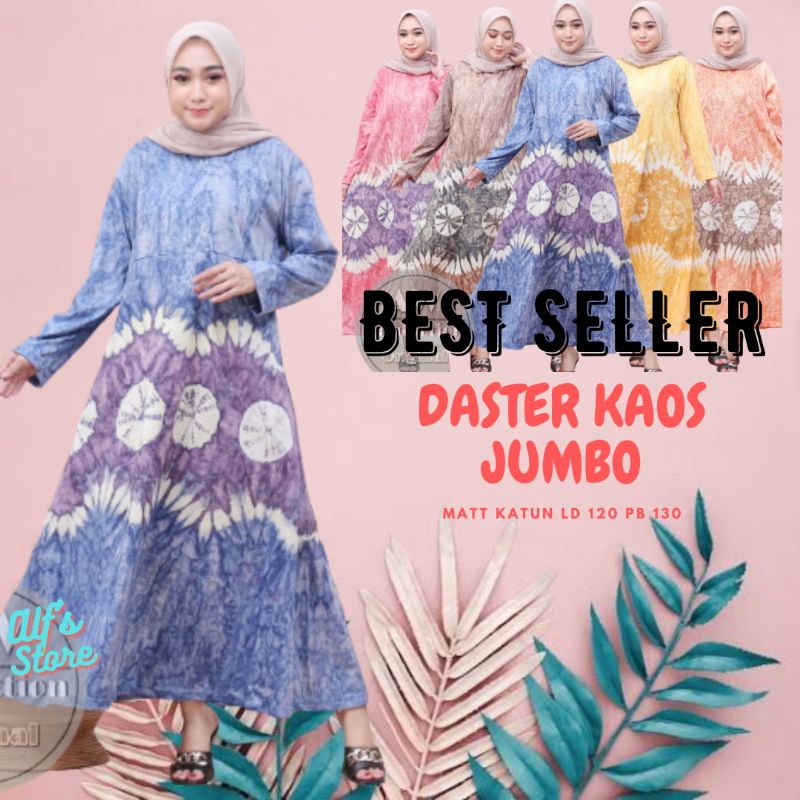 Daster Kaos JUMBO Abstrak Lengan Panjang Resleting Depan Busui