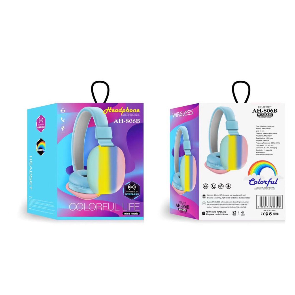 Headphone/headset Bando Bluetooth COLORFUL AH-806B