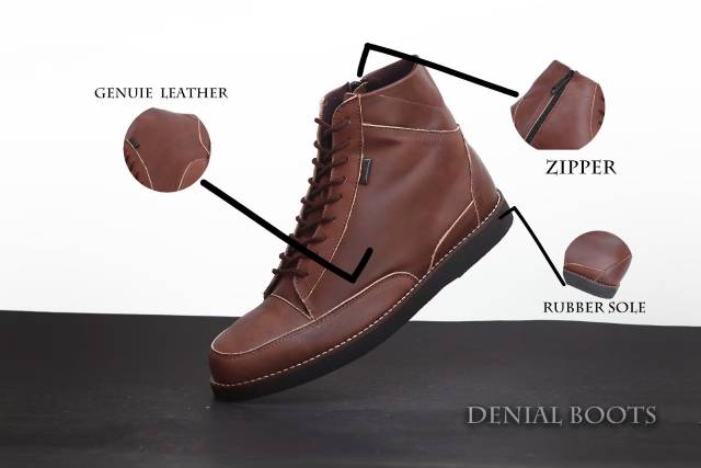 SEPATU BOOT ZIPPER KULIT ASLI CEVANY DENIAL