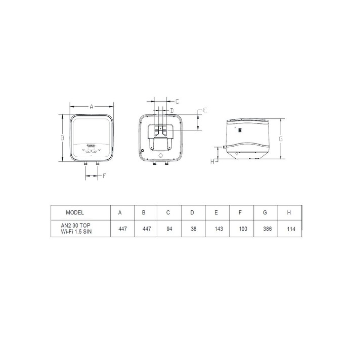 ARISTON WIFI WATER HEATER PEMANAS AIR LISTRIK ANDRIS2 TOP WIFI 15LTR