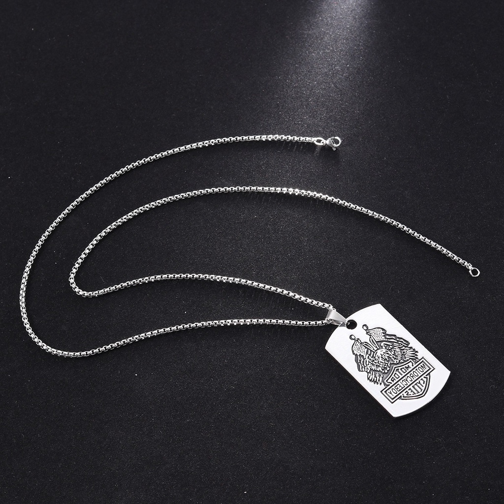 Kalung Rantai Liontin Bahan titanium steel Gaya vintage Eropa Dan Amerika