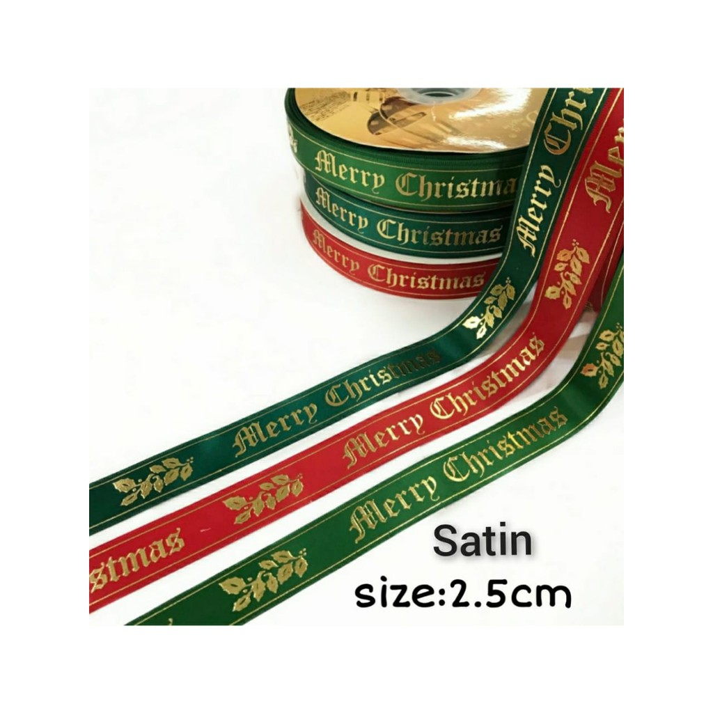 PITA NATAL | PITA KADO HAMPERS | MERRY CHRISTMAS | PITA SATIN | GROSGRAIN JUAL PER YARD