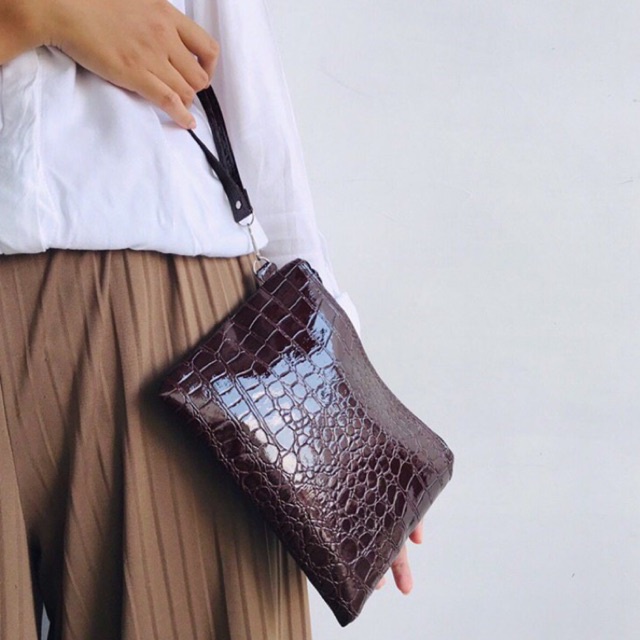 POUCH CROCO / CLUTCH CROCO / POUCH CROCO WANITA / DOMPET WANITA