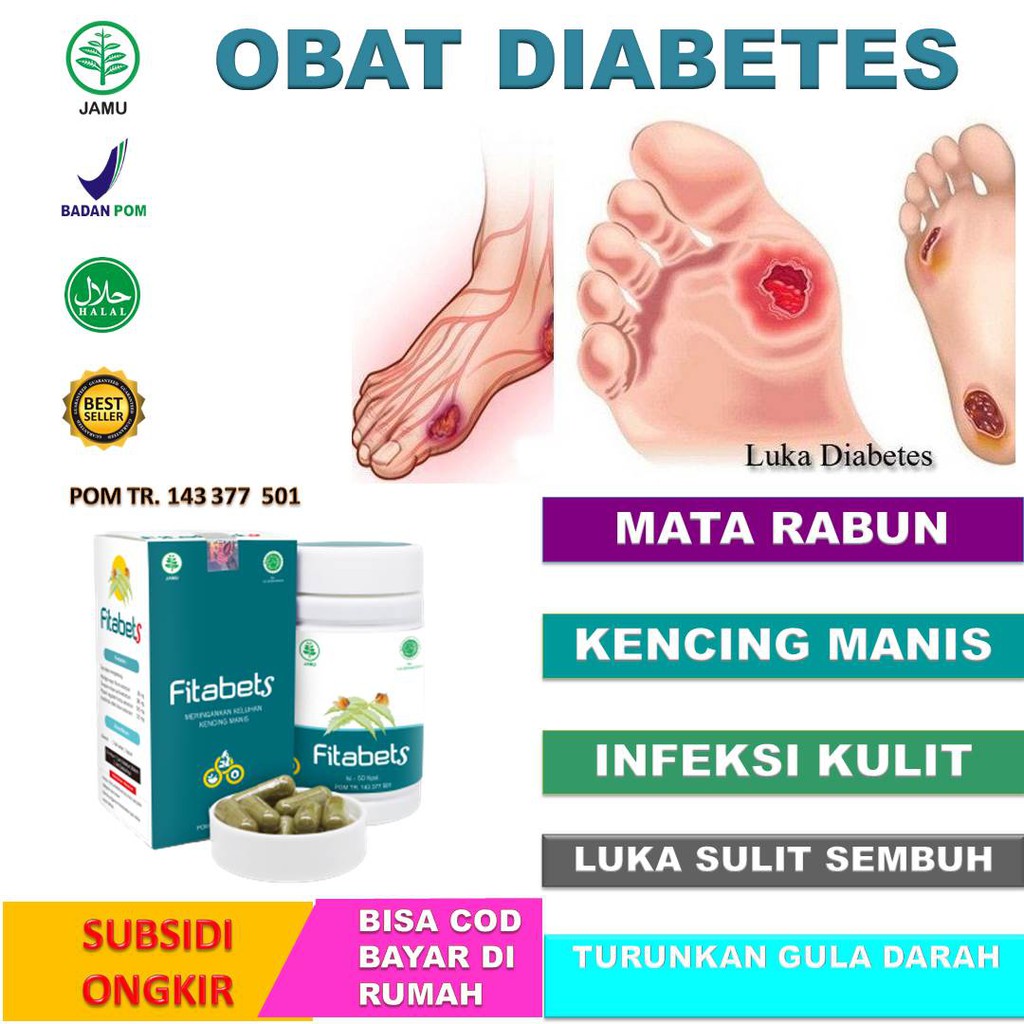 [TERCEPAT ATASI ]Obat Diabetes Fitabets 50 Kapsul / Obat Diabetes Paling Ampuh / Obat Diabetes Herba