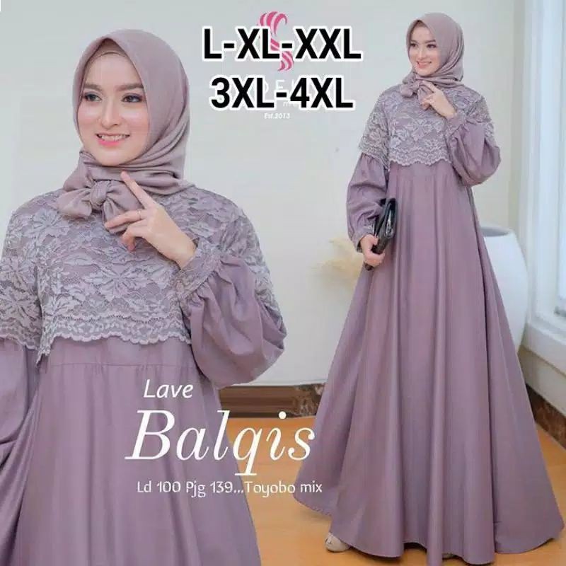 Gamis Brokat Jumbo Big Size L Xl Xxl Xxxl 4xl Ld 140 Dress Gamis Pesta Brukat Terbaru Balqis Shopee Indonesia