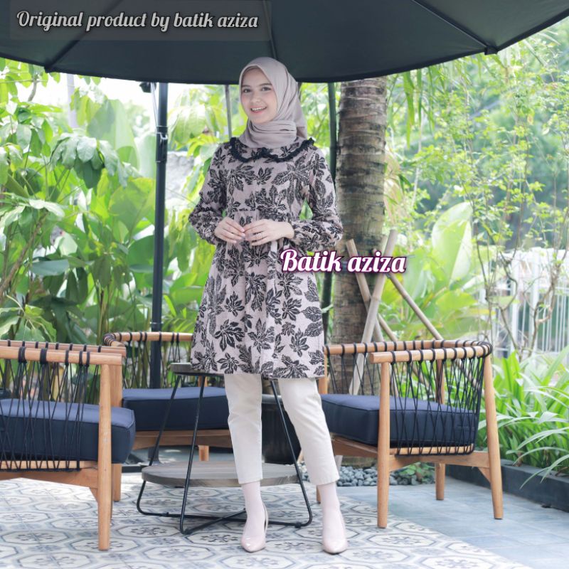 atasan batik wanita tunik batik busui tunik godongan by batik aziza