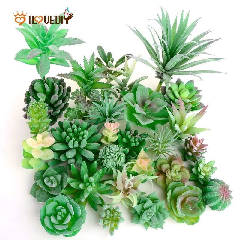 Tanaman Succulent Hijau / Kaktus Imitasi DIY Untuk Dekorasi Rumah / Pesta Pernikahan