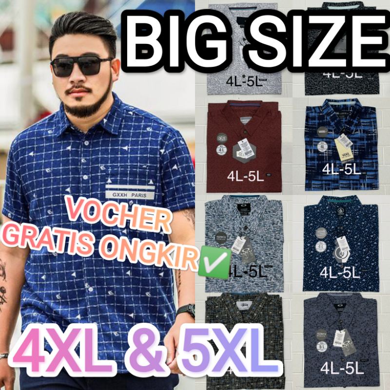 Kemeja PRIA JUMBO BIG SIZE 4 XL xxxxl 5 XL xxxxxl | kemeja Pria jumbo cowok jumbo KEMEJA BIG SIZE KE