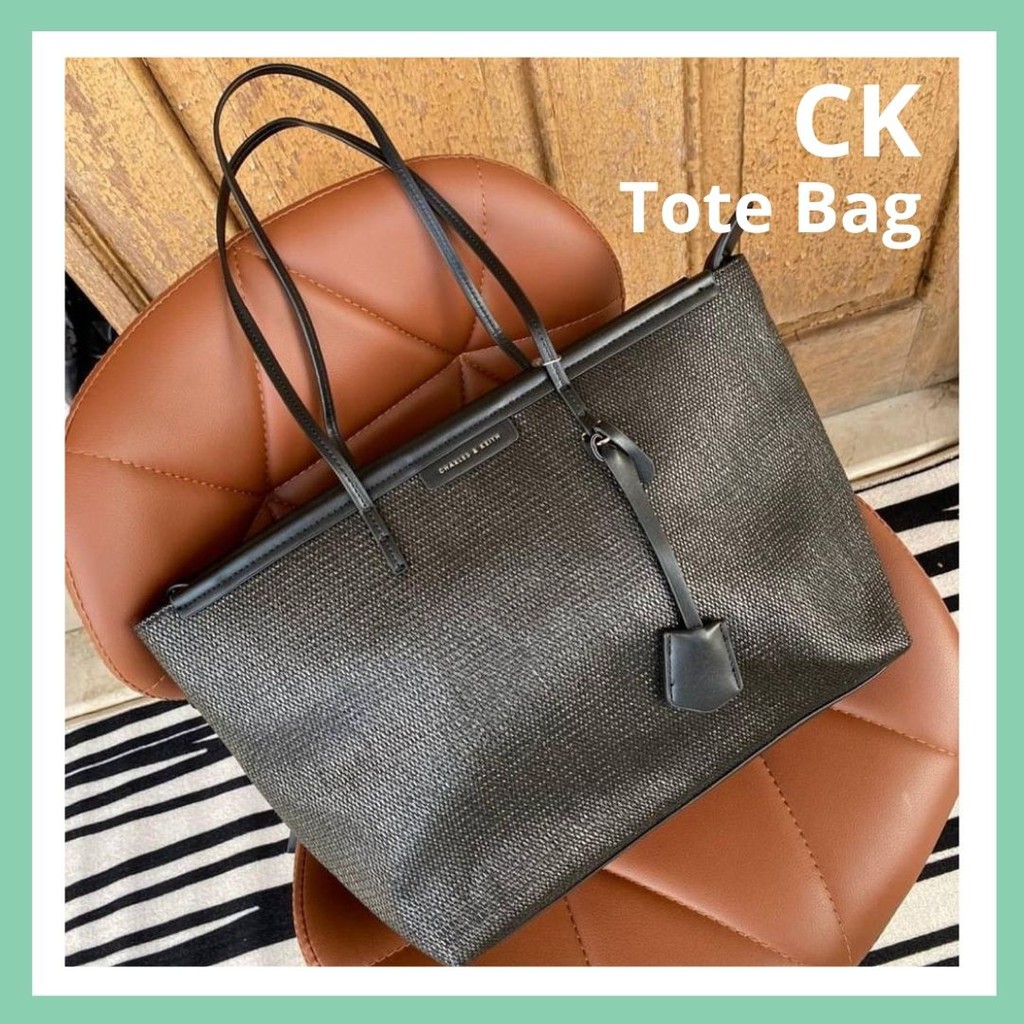 Tas CK Tote Bag Textured Original Selempang Bahu Jinjing Fashion Wanita Cewek Kekinian Besar Branded