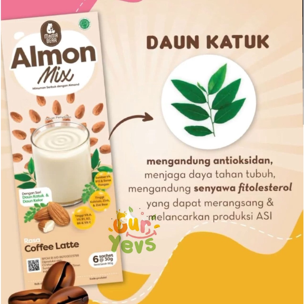 Mama Bear Almon Mix NEW FORMULA COFFEE LATE / Almonmix mamabear / mama bear almond/ ASI Booster / Pelancar ASI