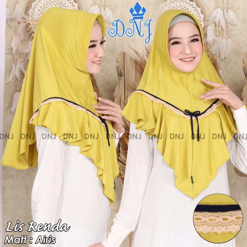 ORI DNJ HIJAB KHIMAR LIST RENDA REMPEL ORIGINAL THE EVI AIRIS PREMIUM JILBAB BERGO KERUDUNG BRENDA R