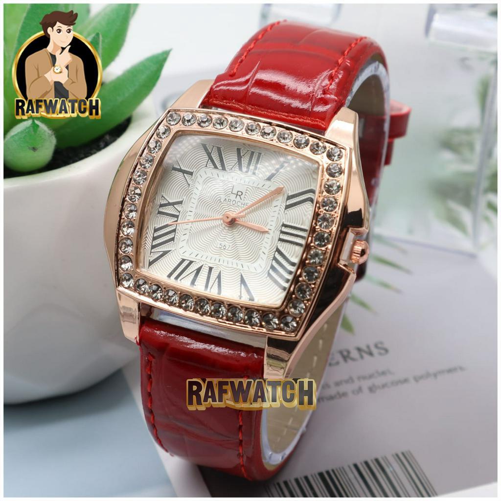 JAM TANGAN WANITA ELEGANT IMPORT STRAP KULIT PERMATA LAROCHE LR01