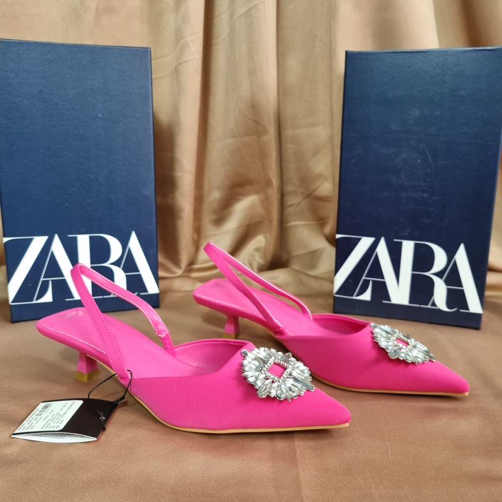 SEPATU ZR HEELS WANITA FUSCHIA SHIMMERY ( 3 CM )