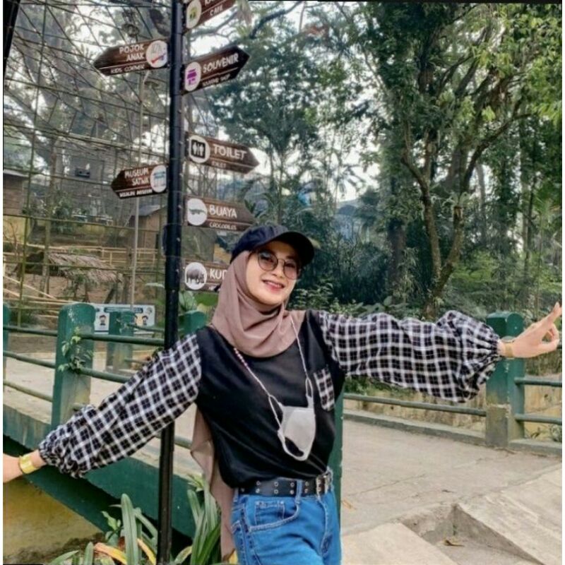 Nara blouse tangan kotak/atasan wanita termurah/  baju wanita tangan balon