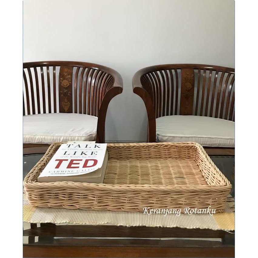 	 keranjang rotan nampan roti/kue	
