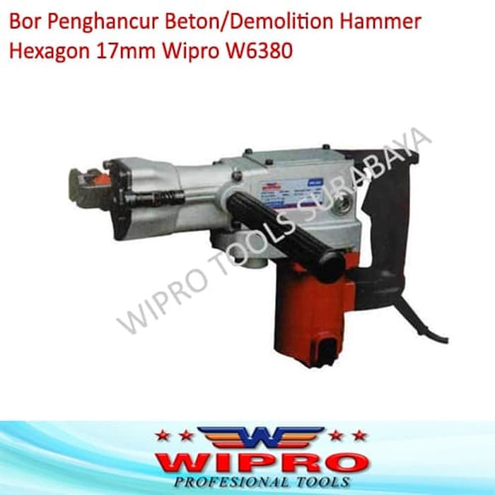 BEST SELLER Bor Penghancur Beton Jack Hammer Tipe Hex 17mm Wipro W6380